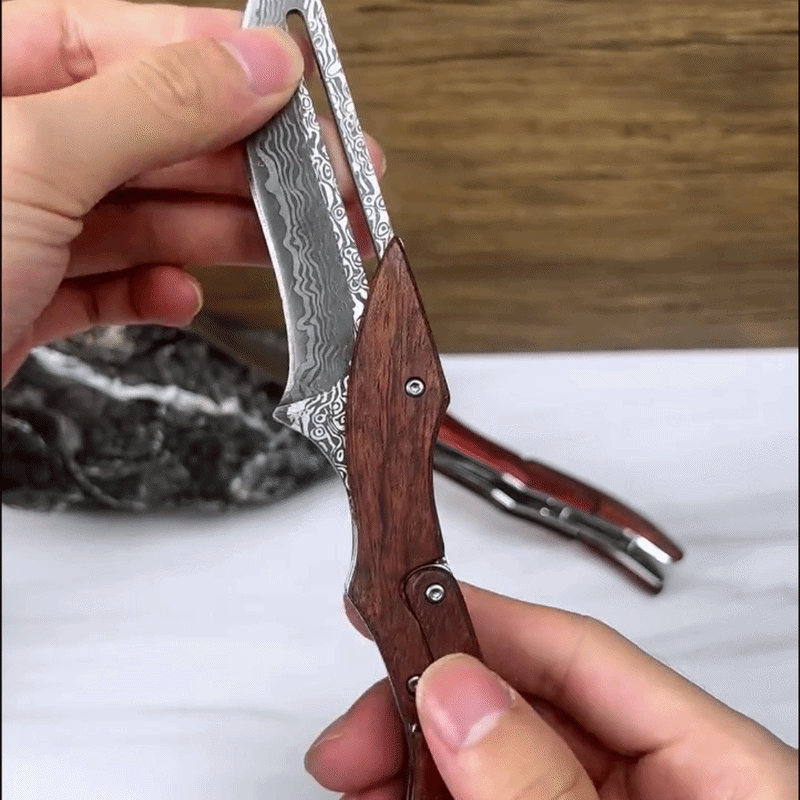 ObsidianMech X-1: Mechanical Damascus EDC Kinetic Folder