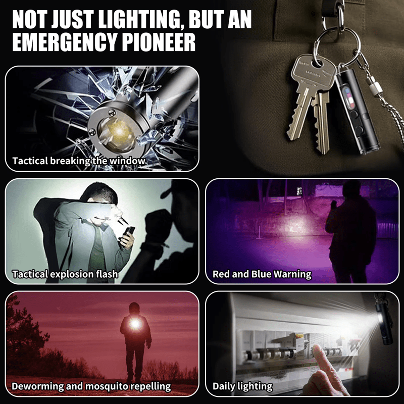 AeroLite Pro Aluminum Flashlight – Pocket - Size Multi - Function Tool - Terozi