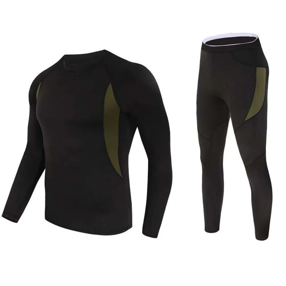 Men's Stretch Thermal Underwear Tactical Sports Shapewear Set - Terozi