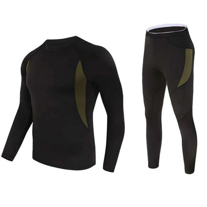 Men's Stretch Thermal Underwear Tactical Sports Shapewear Set - Terozi