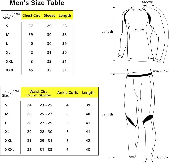 Men's Stretch Thermal Underwear Tactical Sports Shapewear Set - Terozi