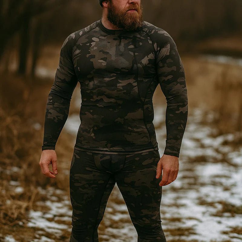 Men's Stretch Thermal Underwear Tactical Sports Shapewear Set - Terozi