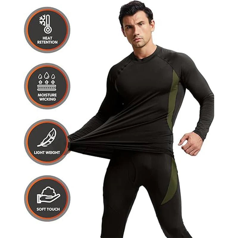 Men's Stretch Thermal Underwear Tactical Sports Shapewear Set - Terozi