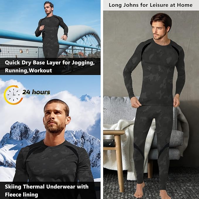 Men's Stretch Thermal Underwear Tactical Sports Shapewear Set - Terozi