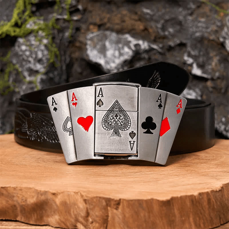 RetroCraft Knife Belt – Classic Leather with Hidden Folding Blade - Terozi