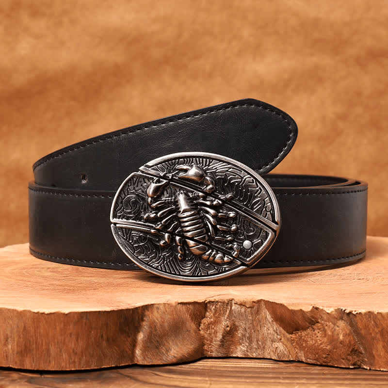 RetroCraft Knife Belt – Classic Leather with Hidden Folding Blade - Terozi
