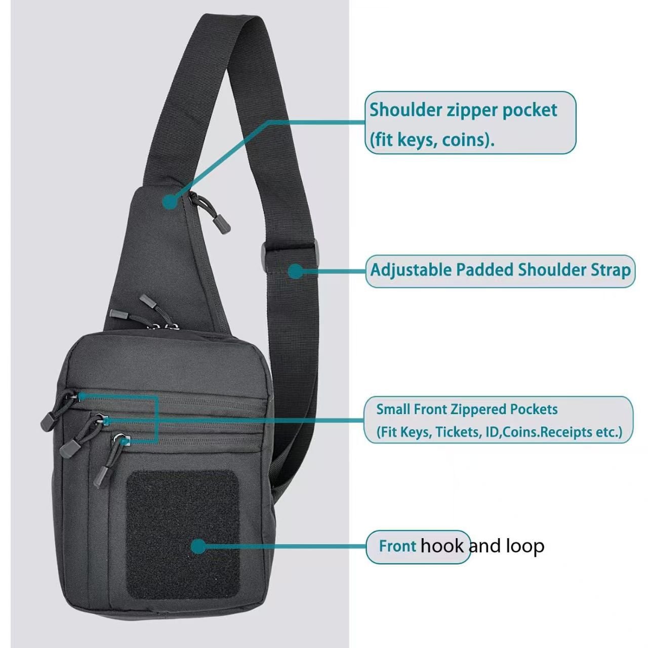 Trailguard Tactical Chest Bag with Holster – Outdoor Multi - Functional Pack - Terozi